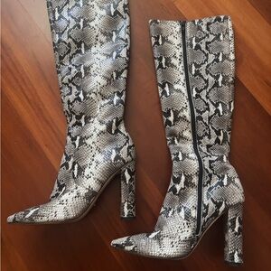 Tony Bianco Lexie Snake-Print -Knee High Boots